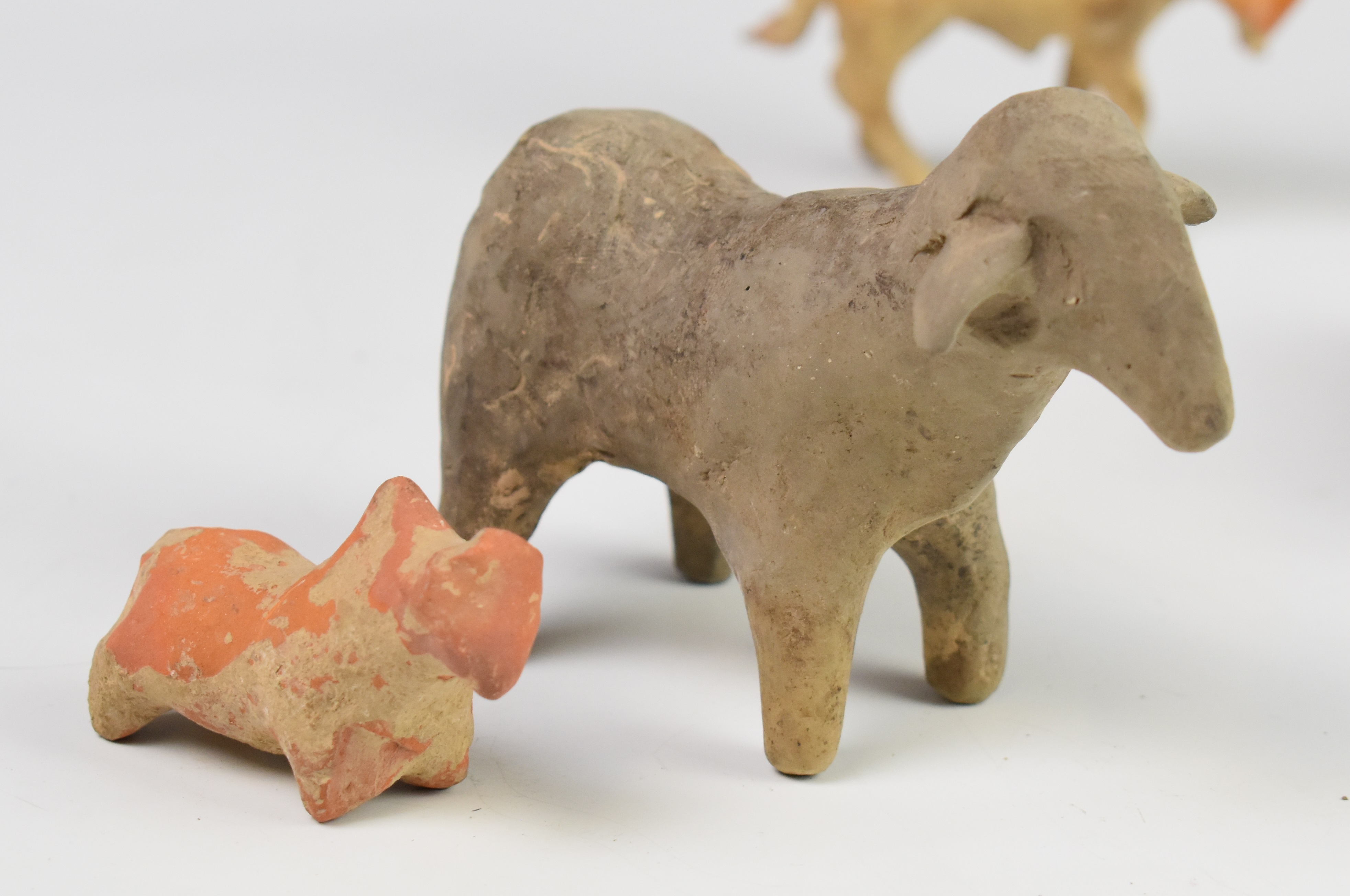 A collection of antique pottery animals including Chinese examples, tallest 10cm - Image 3 of 4