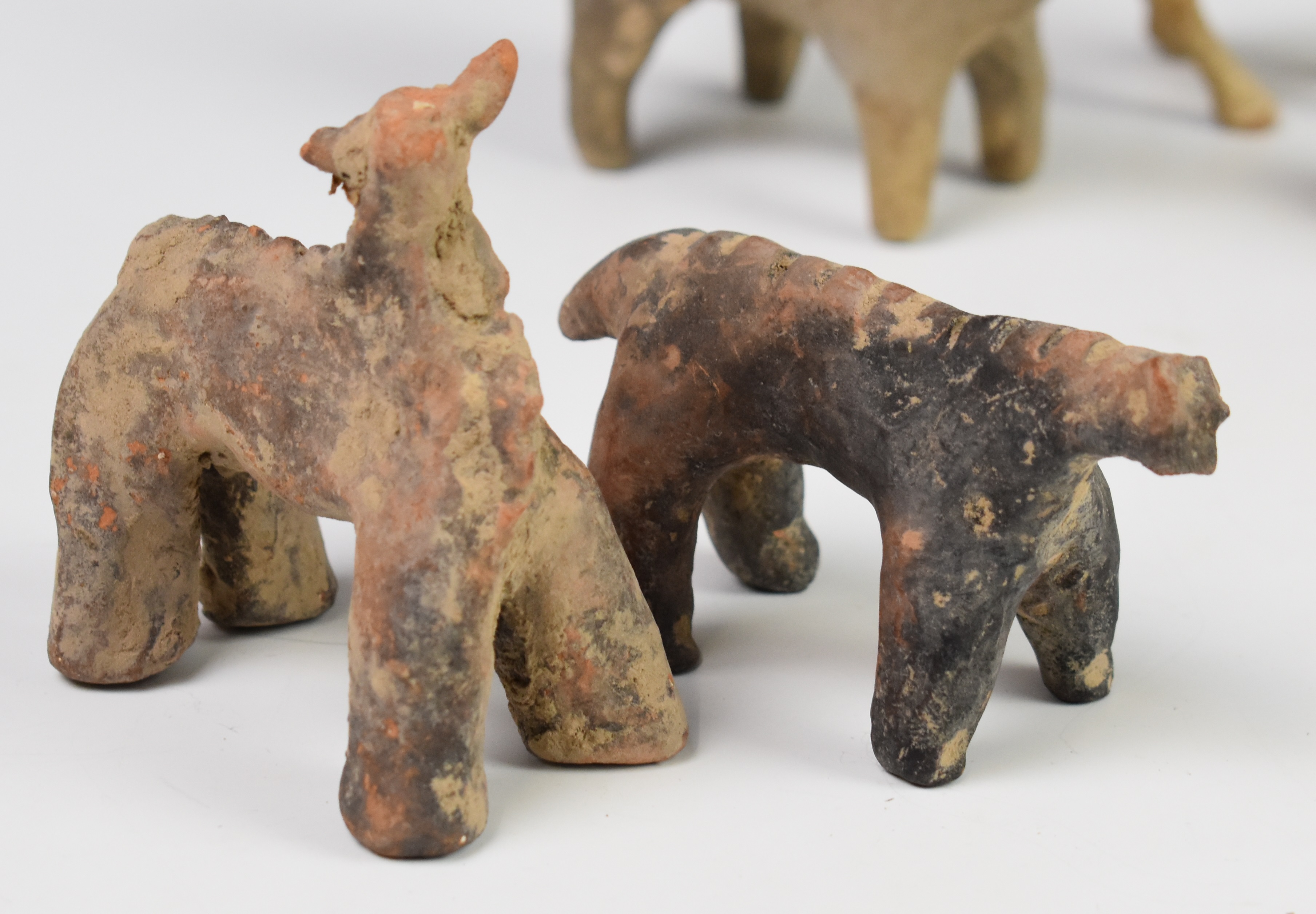 A collection of antique pottery animals including Chinese examples, tallest 10cm - Image 2 of 4