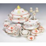 Herend porcelain dinner and decorative ware decorated in the Chinese Bouquet pattern, including a