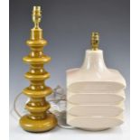 Two retro ceramic table lamps, tallest 43cm