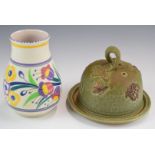 Martin Homer studio pottery cheese dome and a Poole pottery vase, tallest 15cm