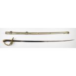 British 1822 pattern picquet weight officer's sword retailed by Hamburger & Co London with 81cm