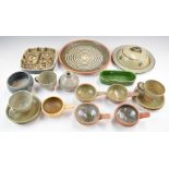 Collection of studio / art pottery including Copenhagen faience dish, Dorothy Kemp vase, Carol Wynne