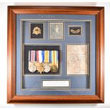 British Army WW1 Bedfordshire Regiment Military Medal award group of four medals comprising Military