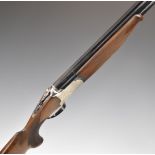 Lanber 12 bore over and under ejector shotgun with engraved locks, trigger guard, underside and