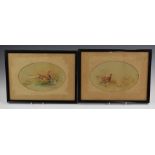 James Stinton Royal Worcester artist pair of watercolours of ducks in flight and pheasants, 13 x