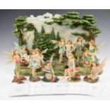 Faerie Glen diorama and collection of fairy figures, twelve fairies in total, most with