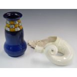 Royal Worcester Cornucopia candle sconce and a Royal Doulton vase