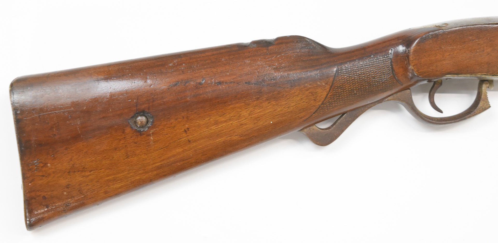 Oscar Will Bugelspanner .22 air rifle with trigger guard under-lever, chequered grip, metal butt - Image 3 of 9