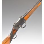 Belgian .410 Martini lever-action single barrelled shotgun with chequered grip and forend, storage