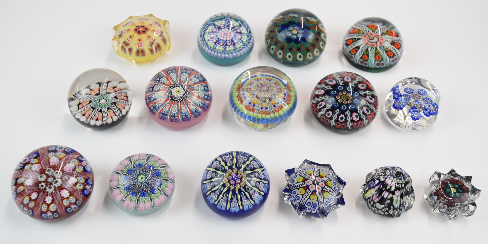 Fifteen Perthshire, Strathearn and similar millefiori glass paperweights including faceted and - Image 2 of 3