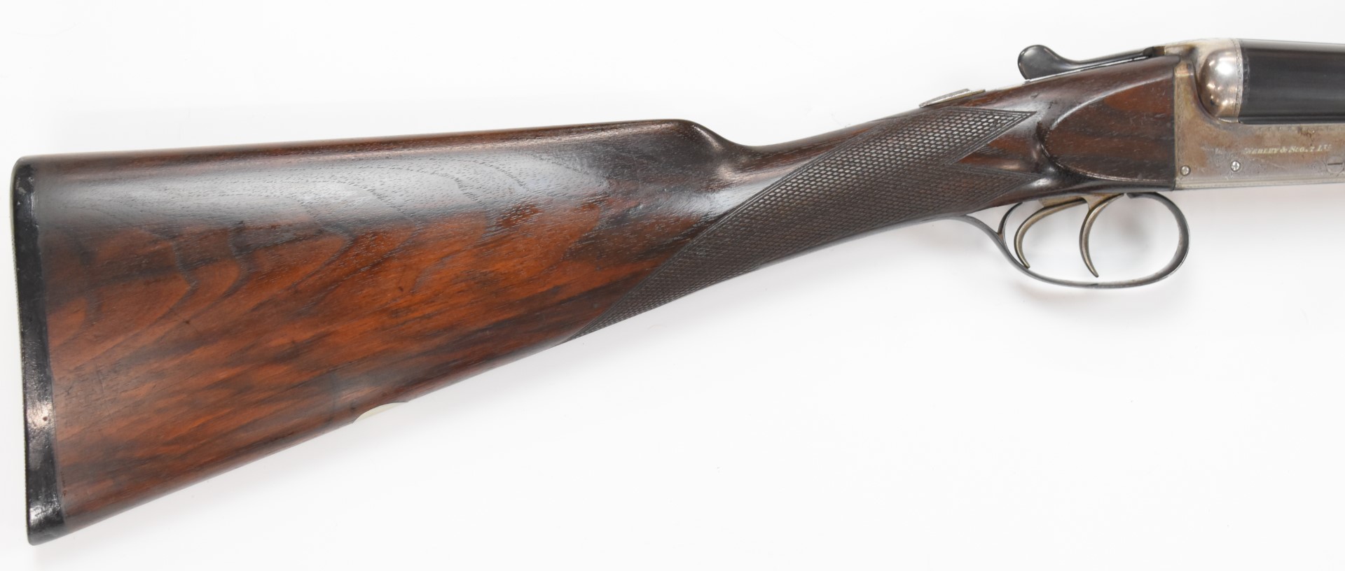 Webley & Scott 12 bore side by side ejector shotgun with named and engraved lock, border engraved - Image 3 of 6