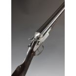 W Jeffery & Co of London 12 bore side by side hammer action shotgun with chequered grip and