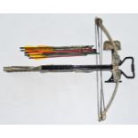 Armex Perfect Line compound archery crossbow with semi-pistol thumb hole grip, camouflage finish,