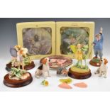 Collection of Border Fine Arts Fairy figures, dogs, golfer, tallest 17cm, all boxed