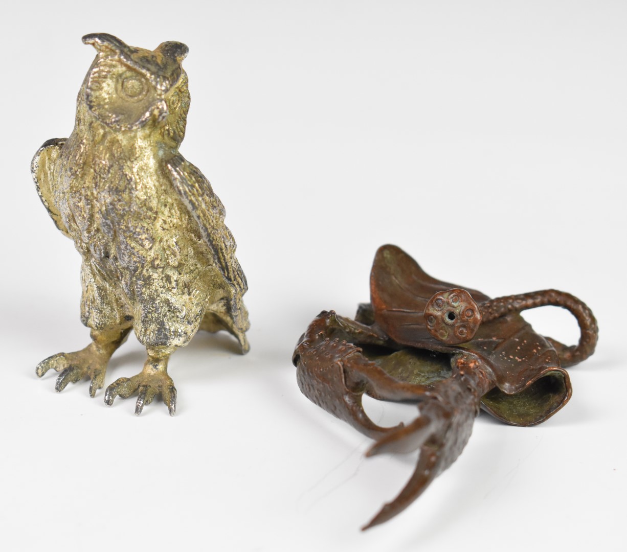 Collection of Japanese and Chinese bronze and cast metal animals including dragon, goat etc - Image 5 of 5