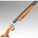 Kofs Zenith 12 bore over and under ejector shotgun with engraved locks and underside, chequered