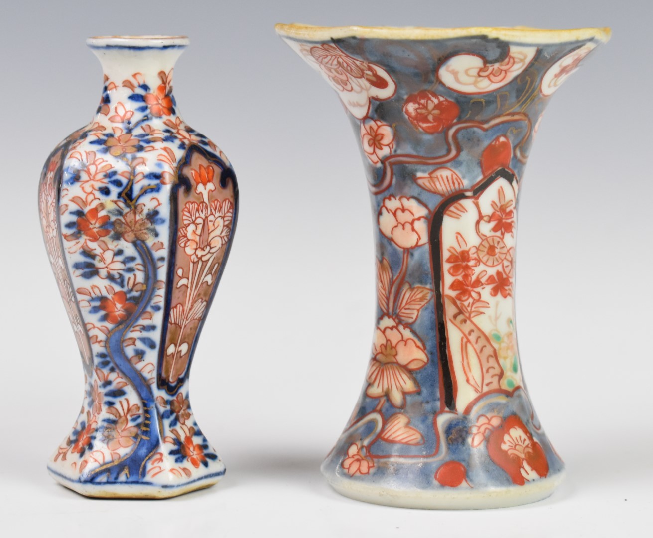 Two Chinese 19thC Imari vases, tallest 10cm