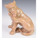 Bing & Grondahl / Copenhagen figure of a lioness grooming, height 22cm