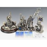Four large Tudor Mint Myth and Magic figures comprising The Dance of the Dolphins, Master of the