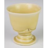 Takeshi Yasuda (b1943) porcelain pedestal dish / chalice with label to foot, height 9.5cm