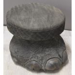 Taxidermy elephant foot stool, diameter 35 x height 28cm