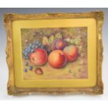 T Lookyer Royal Worcester artist watercolour painted fruit, 16 x 20cm