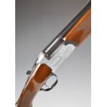 Midland 12 bore over and under ejector shotgun with engraved lock, underside, trigger guard, top