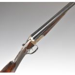 Webley & Scott 12 bore side by side ejector shotgun with named and engraved lock, border engraved