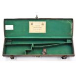 Leather bound shotgun carry case with fitted interior and 'Alexander Henry Gun, Rifle & Pistol