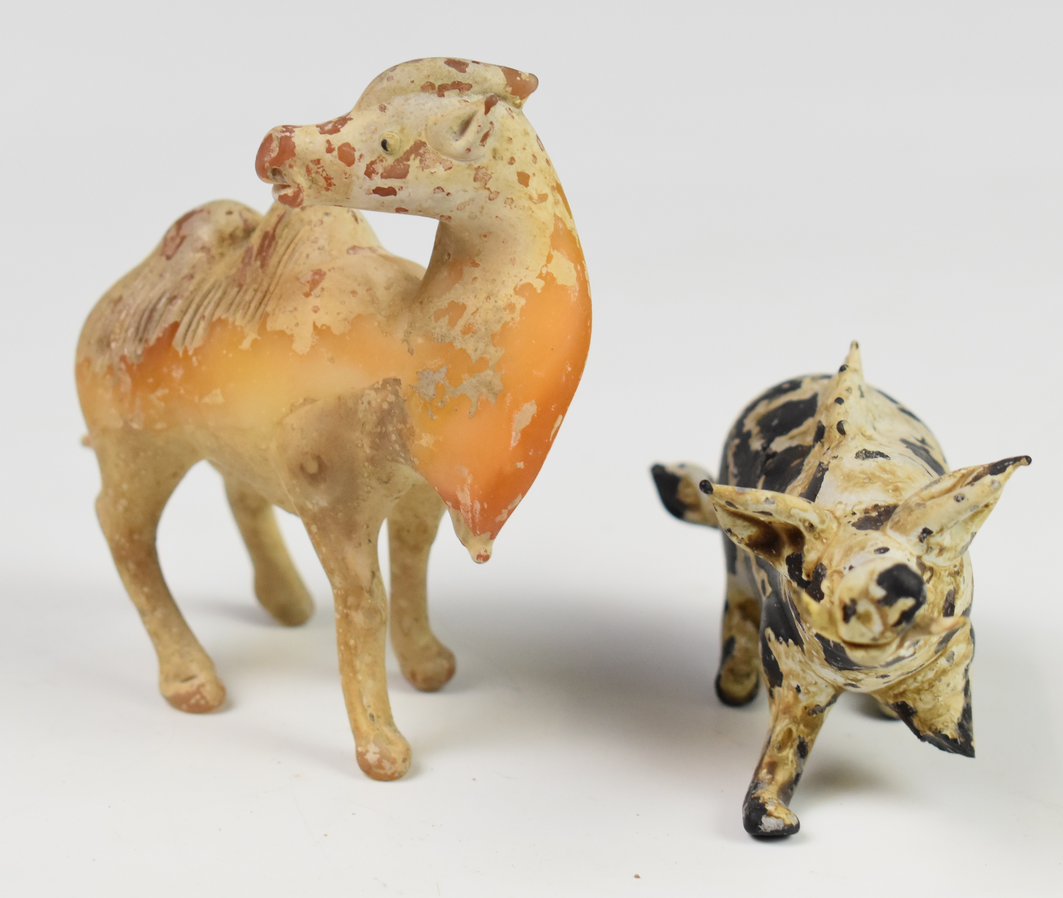 A collection of antique pottery animals including Chinese examples, tallest 10cm - Image 4 of 4