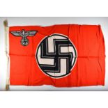 WW2 German Third Reich Nazi flag ink stamped Reichsdflg 0.50 x 0.85 Kress SI Tonis, with central