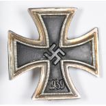 WW2 German Third Reich Nazi Iron Cross First Class medal marked L/12, inscribed to UFCHA S Klein