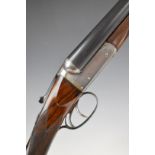 W Richards of Liverpool 12 bore side by side shotgun with named and border engraved locks, border