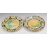 Frank Brangwyn for Royal Doulton two art pottery cabinet plates, diameter 26cm