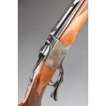 Ruger No.1 .270 falling block underlever rifle with chequered semi-pistol grip and forend, sling