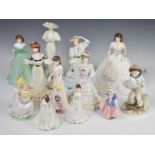 Collection of Royal Doulton and Coalport figures including limited edition examples, tallest 27cm