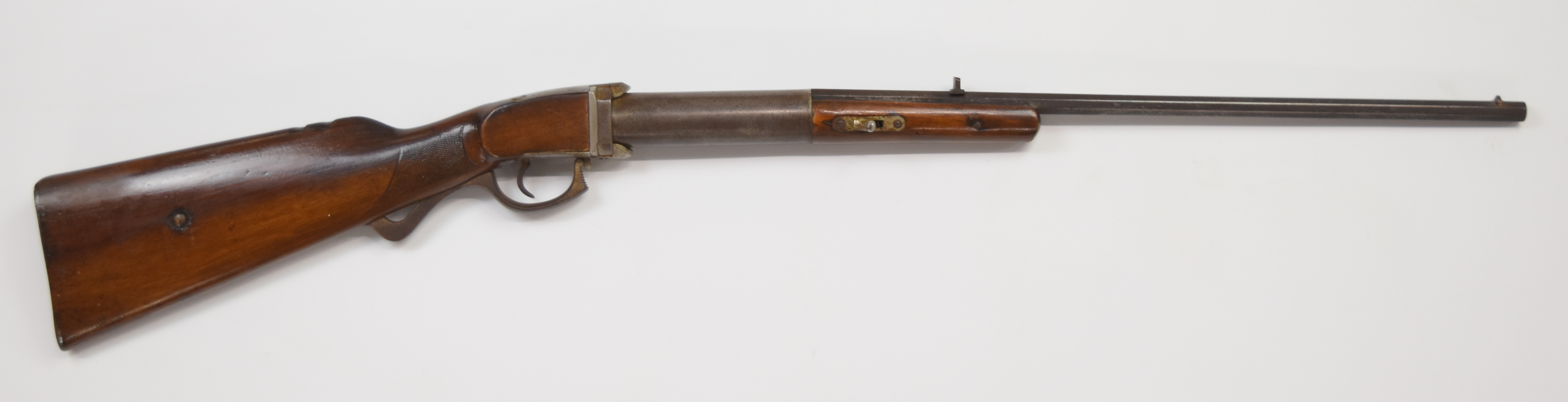Oscar Will Bugelspanner .22 air rifle with trigger guard under-lever, chequered grip, metal butt - Image 2 of 9