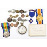 British Army WW1 medal pair comprising War Medal and Victory Medal named to 132435 Pte FC Jeffrey,