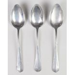 Three WW2 German Nazi Kriegsmarine table spoons, marked HHL and also with eagle swastika and