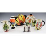A collection of signed Lorna Bailey vases and jugs including Bridge and Stream, Flame, Inglewood,