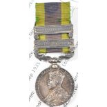 Indian General Service Medal 1909 with clasps for Wazaristan 1919-21 and Wazaristan 1921-24 named to