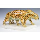 Dresden porcelain figure of a pair of leopards, modelled by Etha Richter, model number U1065