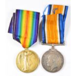 British Army WW1 medal pair comprising War Medal and Victory Medal named to 281865 Pte R W Burton,