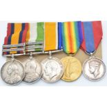 British Army Boer War and WW1 medals comprising Queen's South Africa 1899 and King's South Africa