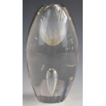 Timo Sarpaneva for Iittala Kyynel mid century modern art glass teardrop bud vase, signed and