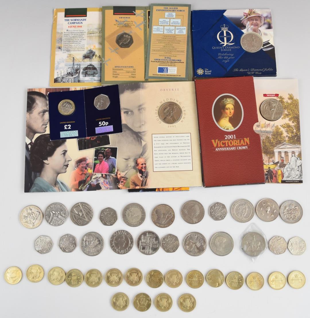 Modern collectable £5, £2 and 50p coins comprising eighteen £5 pieces including 2000 and 2002