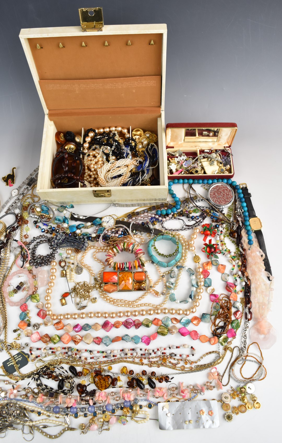 A collection of costume jewellery including beaded necklaces, watches including Monet, Swarovski, - Image 3 of 4