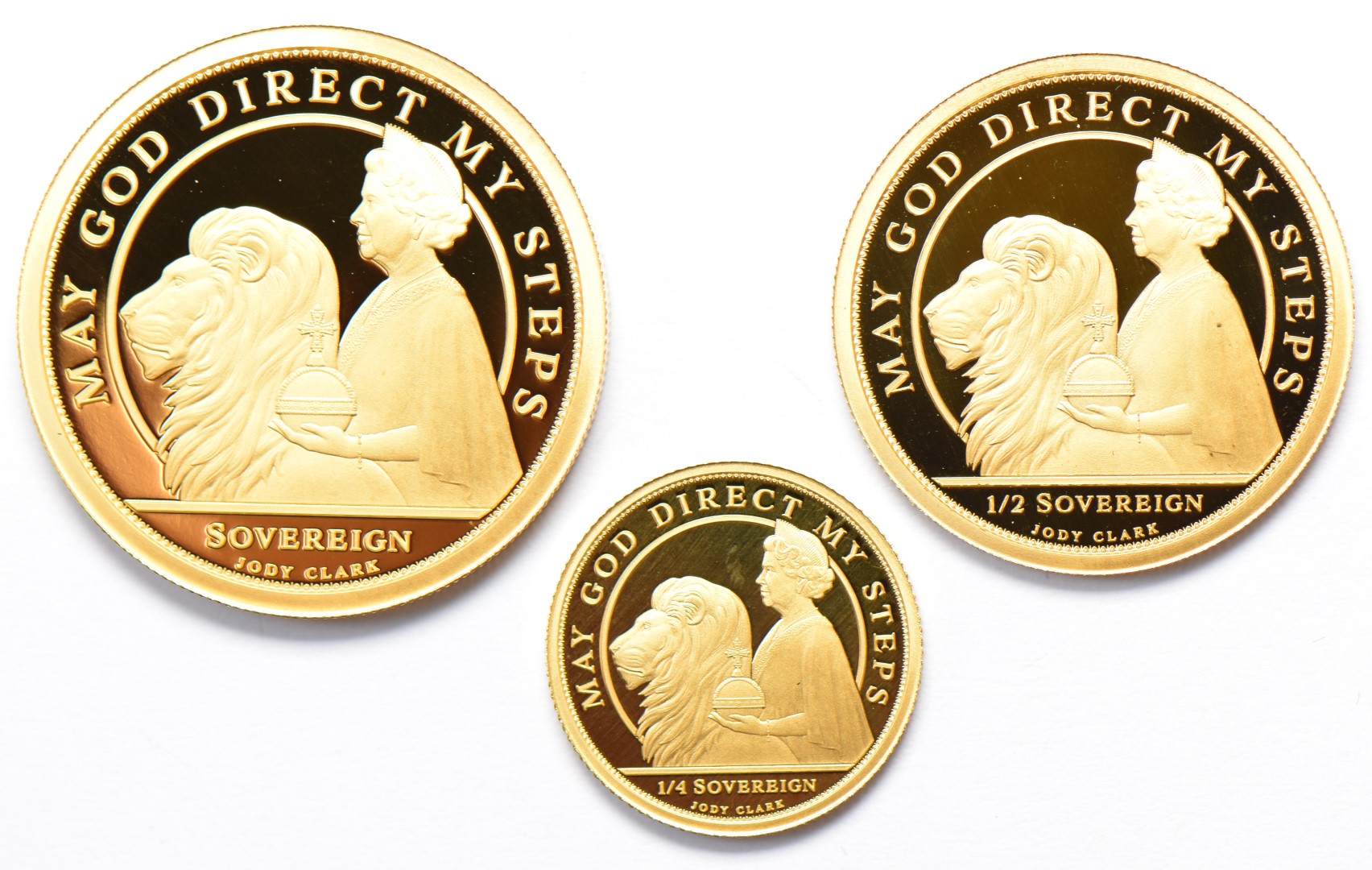 Hattons of London 2021 three coin proof gold sovereign set commemorating Queen Elizabeth II 95th - Image 4 of 4