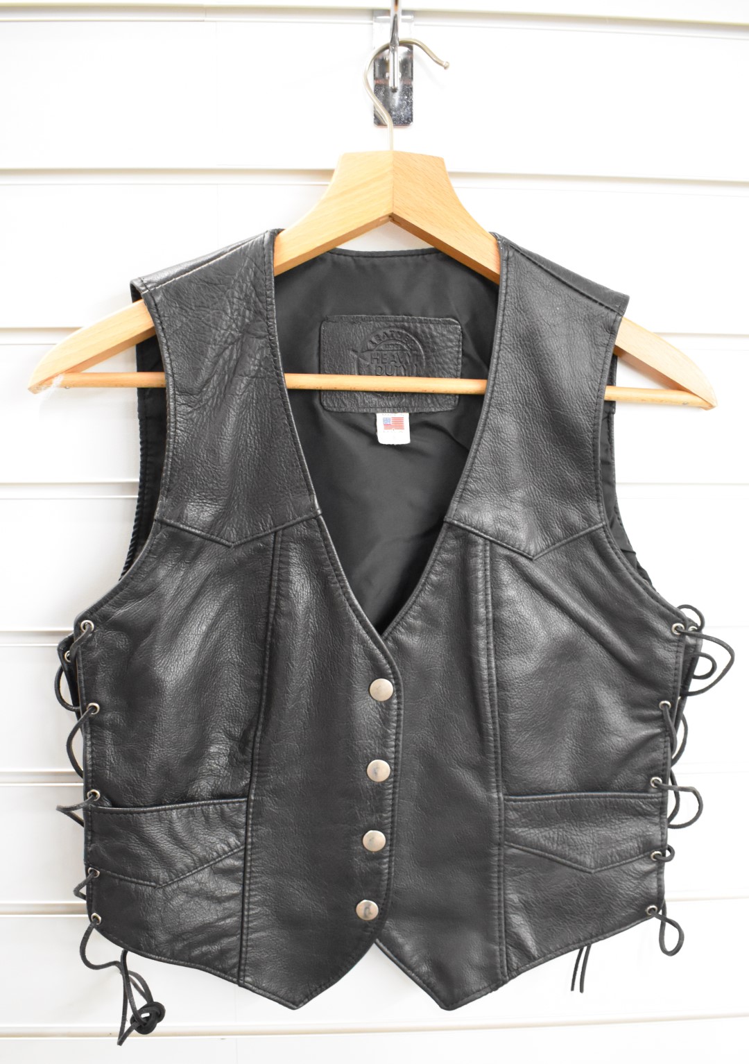 Hunter Class fringed leather motorcycle jacket and a waistcoat by Heavy Duty Leather Company, both - Image 3 of 24